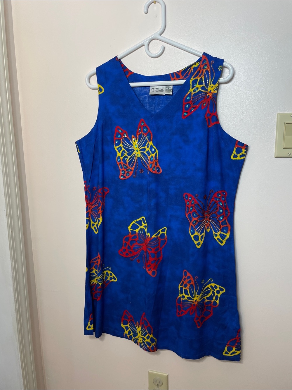 Club Z Collection Blue Butterfly-Print Sleeveless Casual Dress